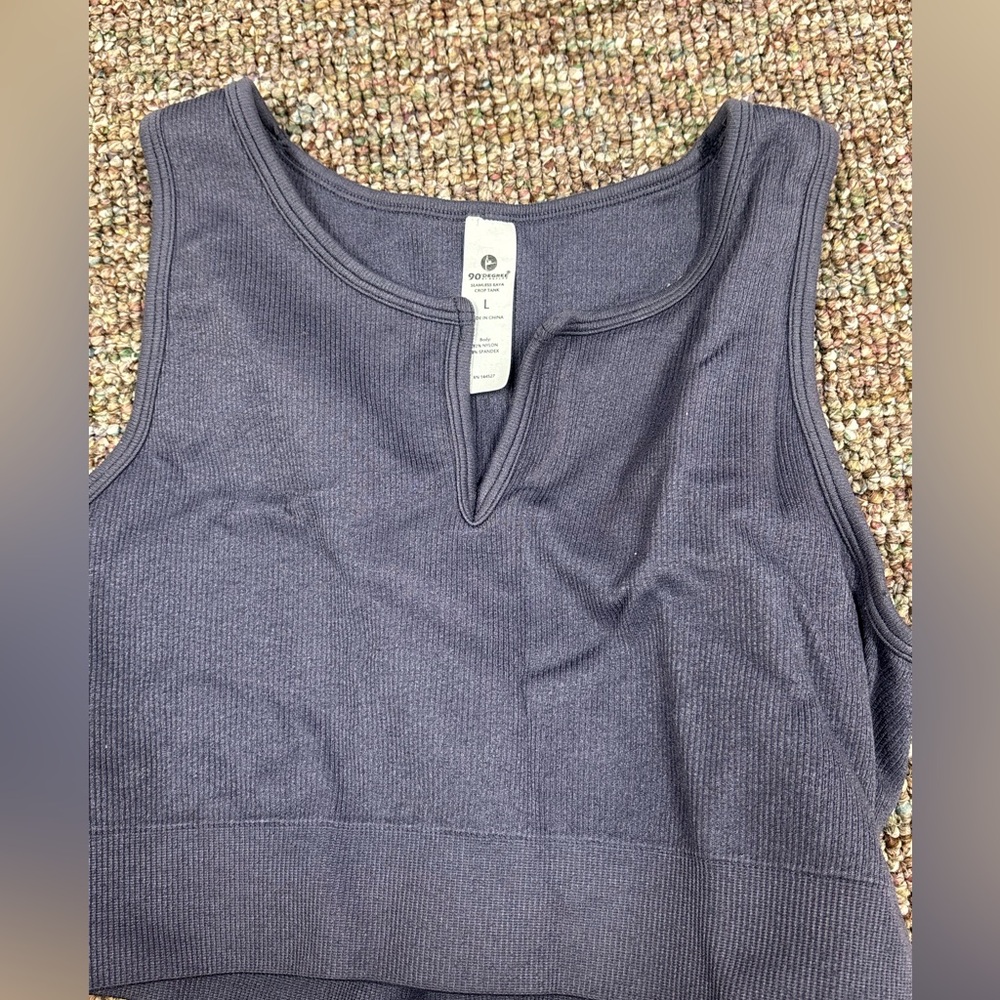 90 Degree By Reflex Gray Seamless Crop Tank